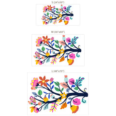 Colorful Floral Branch Wall Decal – Living Room Bedroom Removable Sticker