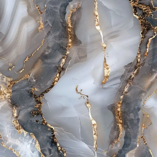 Smoky gray quartz marble texture peel-and-stick wallpaper for modern mysterious bedroom