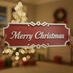 Merry Christmas Wooden Wall Sign – Festive Holiday Decor