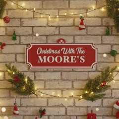Classic Ornate Custom Family Christmas Wooden Name Sign – Holiday Wall Decor