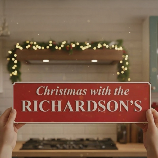 Custom Family Christmas Wooden Name Sign – Holiday Wall Decor