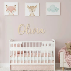 Custom Wooden Name Sign for Nursery and Kids Room – Personalized Wall Decor