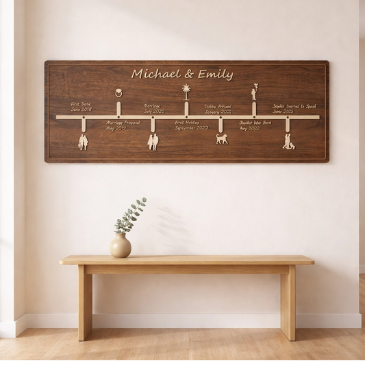 Custom Wooden Family Timeline Sign – Milestone Wall Decor