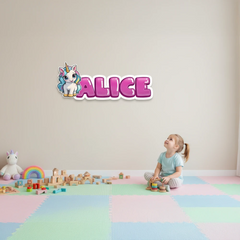 Unicorn Personalized Wooden Name Sign – Kids Room Girls Bedroom Wall Decor