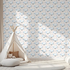 Pastel Zeppelins and Stars Wallpaper – Baby Room Nursery Peel-and-Stick Design