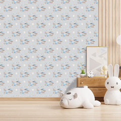 Vintage Airplane Soft Pastel Wallpaper – Kids Room Peel-and-Stick Design