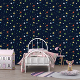Colorful Stars Nursery Wall Mural – Peel-and-Stick Kids Room Large Design