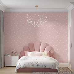 Soft Pink Star Nursery Wall Mural – Girls Room Peel-and-Stick Large Design