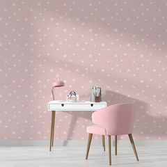 Soft Pink Star Nursery Wall Mural – Girls Room Peel-and-Stick Large Design