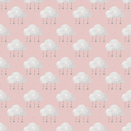 Pink Cloud Nursery Wallpaper for Girls Room