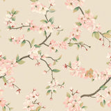 Blush Cherry Blossom Wallpaper – Romantic Peel-and-Stick Bedroom Living Room Design