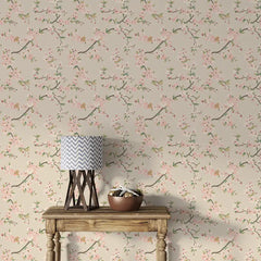 Blush Cherry Blossom Wallpaper – Romantic Peel-and-Stick Bedroom Living Room Design