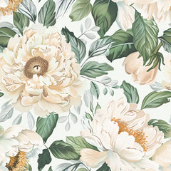 Elegant Peony Botanical Wallpaper – Peel-and-Stick Bedroom Living Room Design