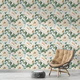 Elegant Peony Botanical Wallpaper – Peel-and-Stick Bedroom Living Room Design