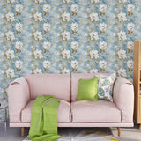 Blue Magnolia – Elegant Floral Wallpaper