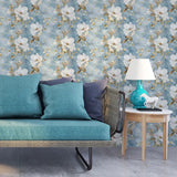 Blue Magnolia – Elegant Floral Wallpaper