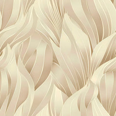 Neutral Beige Organic Leaf Wallpaper – Minimal Peel-and-Stick Bedroom Living Room