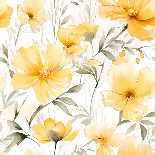 Sunny Bloom – Watercolor Floral Wallpaper