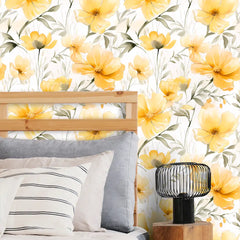 Sunny Bloom – Watercolor Floral Wallpaper