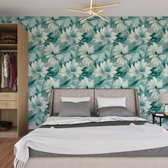 Mint Breeze – Abstract Floral Wallpaper