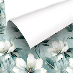 Aqua Blossom – Elegant Floral Wallpaper