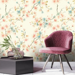 Pastel Blossom – Vintage Floral Wallpaper