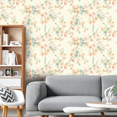 Pastel Blossom – Vintage Floral Wallpaper