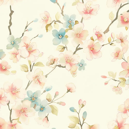 Pastel Blossom – Vintage Floral Wallpaper