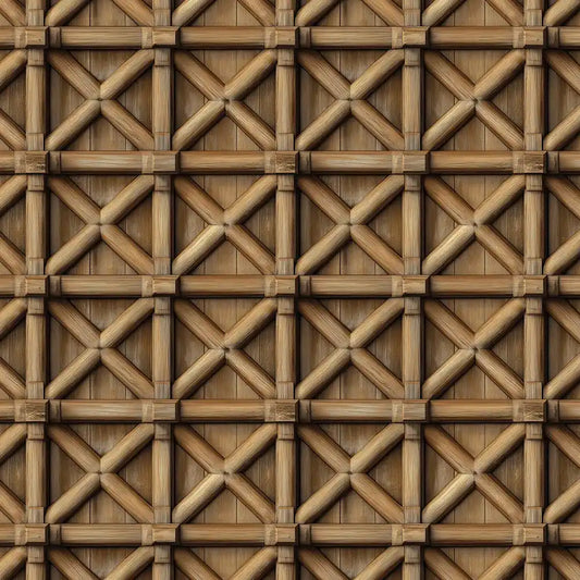 Natural Bamboo Weave Wallpaper Geometric Wood Pattern Rustic Asian Style Wall Design