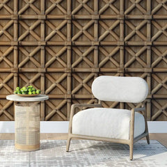 Natural Bamboo Weave Wallpaper – Rustic Asian Geometric Peel-and-Stick Design