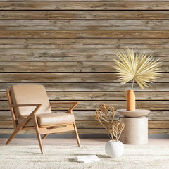 Light Natural Wood Plank Wallpaper – Scandinavian Rustic Peel-and-Stick Design