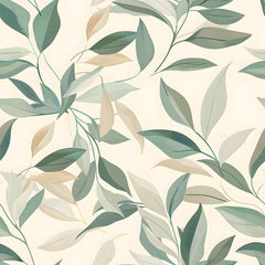Neutral Beige Organic Leaf Wallpaper – Minimal Peel-and-Stick Bedroom Living Room