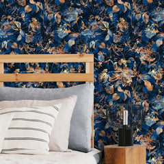 Midnight Flora – Navy Wallpaper