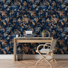 Midnight Flora – Navy Wallpaper