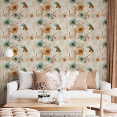 Tropical Floral Wallpaper – Bold Peel-and-Stick Bedroom Living Room Design