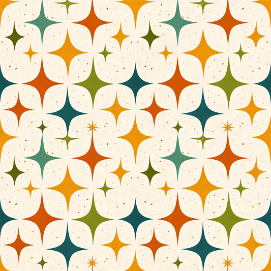 Mid Century Modern Retro Starburst Geometric Wallpaper