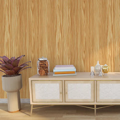 Warm Wood Grain Wallpaper – Natural Peel-and-Stick Bedroom Living Room Design