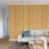 Warm Wood Grain Wallpaper – Natural Peel-and-Stick Bedroom Living Room Design