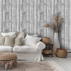 Grey Wood Panel Wallpaper