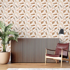 Neutral Beige Abstract Brushstroke Wallpaper – Modern Minimal Peel-and-Stick Design