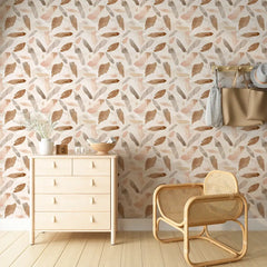 Neutral Beige Abstract Brushstroke Wallpaper – Modern Minimal Peel-and-Stick Design