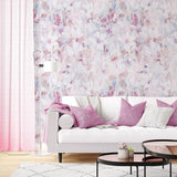 Soft Pastel Floral Wallpaper – Romantic Peel-and-Stick Bedroom Living Room Design