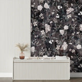 Dark Floral Wallpaper – Moody Peel-and-Stick Bedroom Accent Wall Design