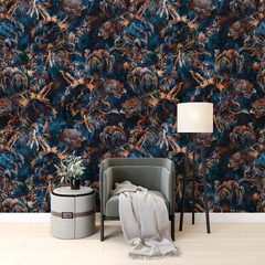 Vintage Botanical Wallpaper – Classic Peel-and-Stick Bedroom Living Room Design