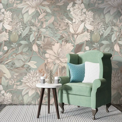 Soft Floral Wallpaper – Elegant Peel-and-Stick Bedroom Living Room Design