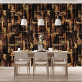 Dark Abstract Gold Brush Wallpaper – Luxury Peel-and-Stick Bedroom Accent Wall