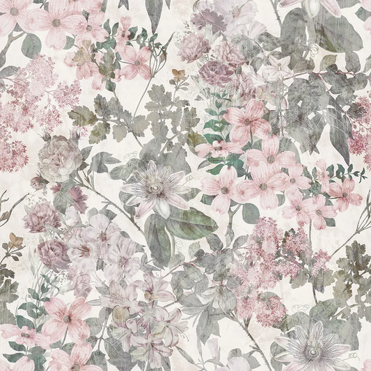 Vintage Blush Floral Wallpaper