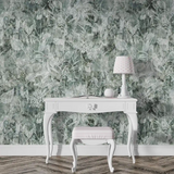Moody Sage Green Floral Botanical Wallpaper – Dark Peel-and-Stick Bedroom Design