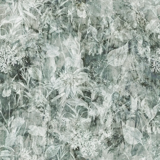Moody Sage Green Floral Botanical Wallpaper