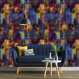 Blue Purple Abstract Wallpaper – Modern Peel-and-Stick Bedroom Living Room Design